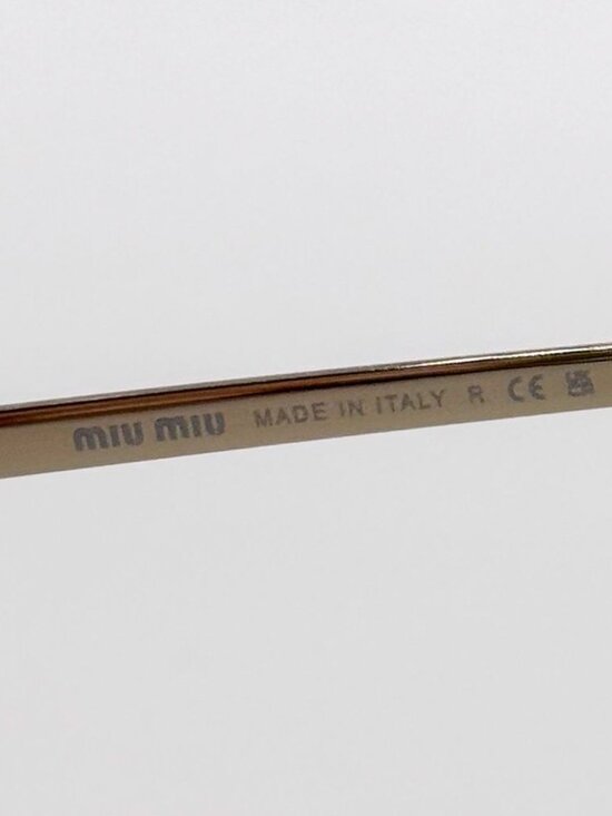 New Miu Miu MU A54S Sunglasses Oval Gray Gold MUA54S ZVN5D1